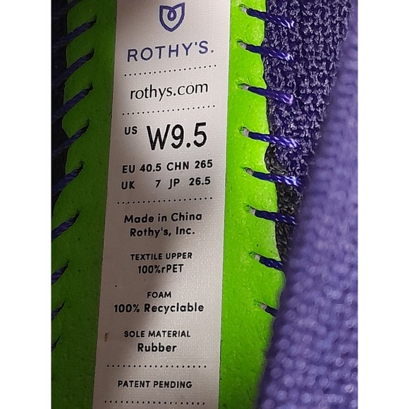 Rothys Shoes Mary Jane Point Toe Bow Blue Sapphire Flats Women Sz 9.5 - Picture 10 of 14